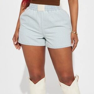Brand New With Tags Fashion Nova On My Way Out Boxer Denim Shorts - Size 7